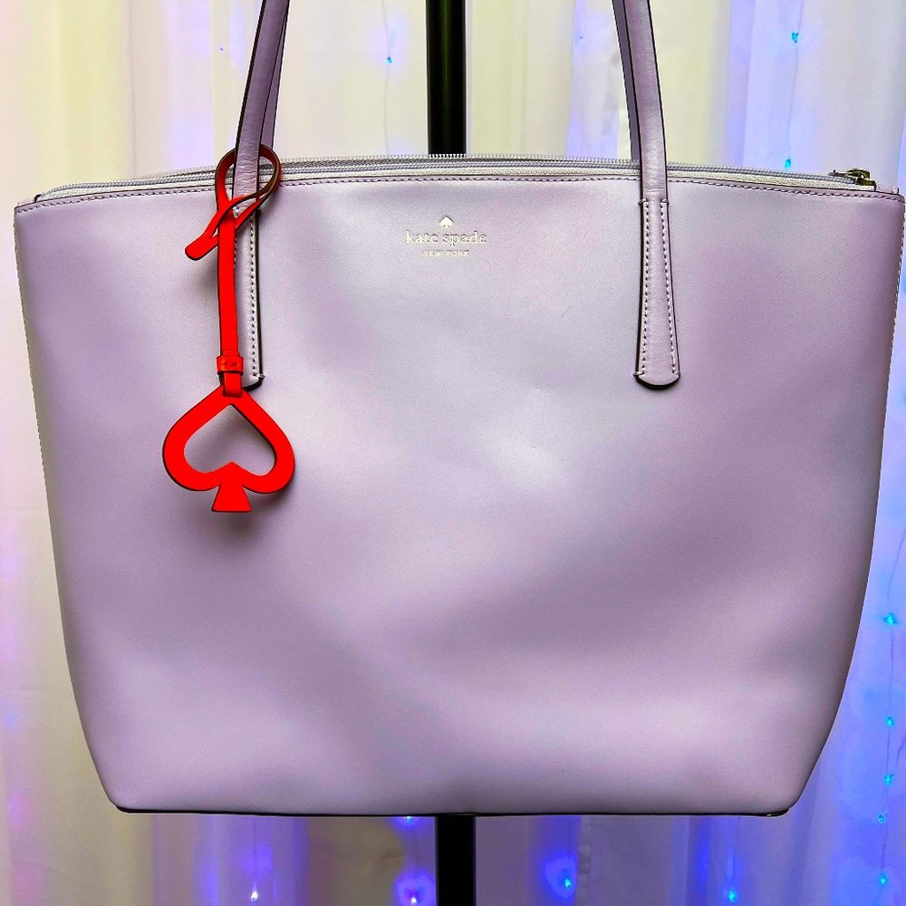 Kate Spade Zina Leather Large Tote | Lilac/Lavender Large Handbag